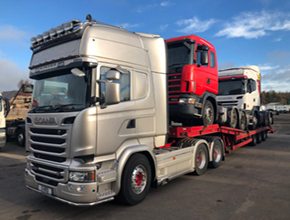 Silver scania flatbed