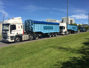 daf artic tippers in a line