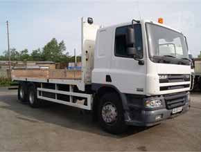 white daf flatbed rigid